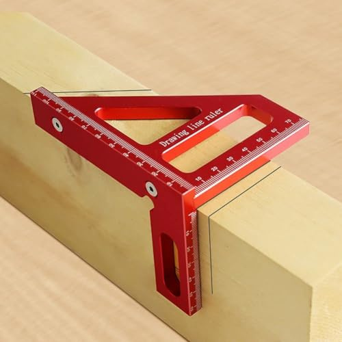 3D Multi-Angle Measuring Ruler, 45/90 Degree Aluminum Alloy | Woodworking Square Protractor, Drawing Line Rulers, Miter Triangle Ruler High Precision Layout Measuring Tool