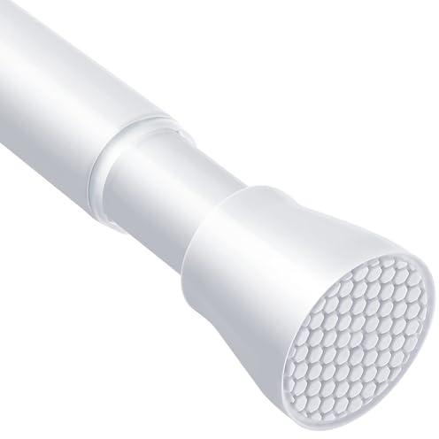 AIZESI Tringle rideau sans percage 70-126cm Extensible (diam.22mm, Blanc) | Tringle Rideau, Barre Telescopique Acier Inoxydable, pour Salle de Bain, Fenêtre, Porte, Penderie