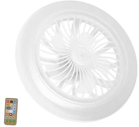 SEWOART 30w Modern Ceiling Fan Light Led Bulb Mini Fan Threaded Remote Control Dimmable for Living Bedroom