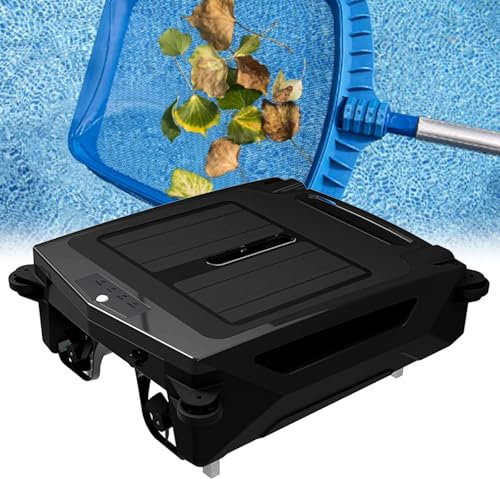 Robótico De Skimmer De Piscina con Panel Solar, Modo Dual ＆ Limpieza Continua Durante La Noche, con Carga Dual con Energía Solar, para Toda La Piscina