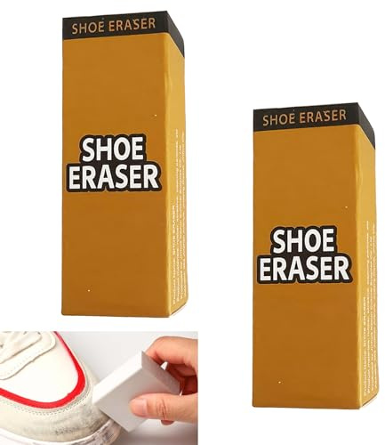 Lot de 2 gommes en daim pour chaussures - Outil de nettoyage de chaussures - Pour chaussures en daim - Pour enlever la saleté - Nettoyage à sec - Blanc - 1,5 x 2,5 x 7,5 cm