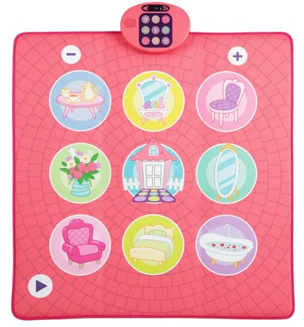 COSTWAY Tanzmatte Kinder, Musikmatte mit 5 Herausforderung Modi & 9 Klavierklängen & 9 Demo, Geburtstag Weihnachten Tanz Spielzeug, Geschenke für Mädchen Jungen ab 3 4 5 6 7 8 Jahre, Rosa