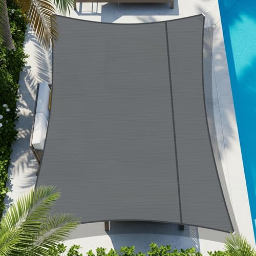 COOL AREA Sonnensegel Wasserdicht Rechteckig Oxford 2x3m,Antracita | Sonnenschutz Segel mit UV Schutz Wetterschutz,Geeignet für Terrasse Garten Balkon