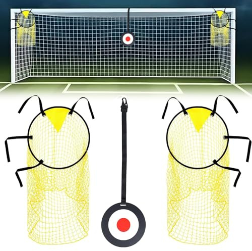 Ninoclar 3PCS football Training Equipment Includes 2 Top Bins Football Targets and 1 Football Target，Easy to Attach and Detach Soccer Goal Net for Goal Training and Accuracy Practice