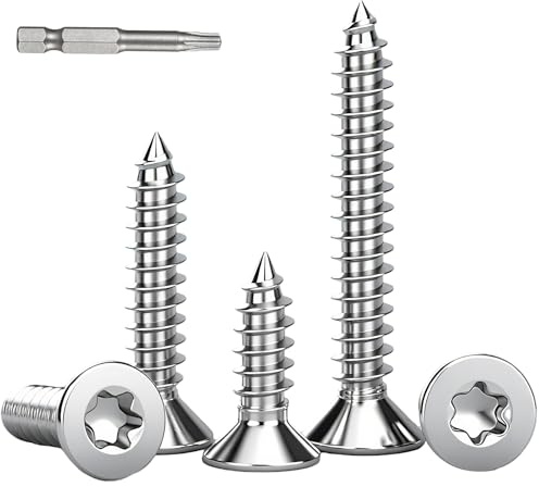 BACSHBY 50 Piezas M5x40mm Torx Tornillos Madera Cabeza Avellanada con Punta