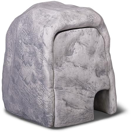 gartendekoparadies.de Effetto pietra, 31 x 32 x 37 cm, in cemento bianco, resistente alle intemperie, 34 kg