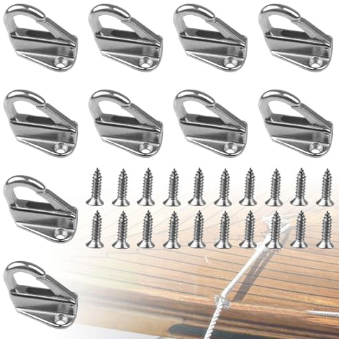 Fenderhaken, 10 Stück Planenhaken Anhänger, Edelstahl Bootsfenderhaken, Bootsaugen-Fenderhakens Mit Schnappsicherung Für Fitnessstudio, Bootfahren, Klettern, Camping, Reisen, In/Outdoor