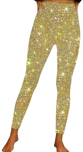 Generiska vandringsleggings för kvinnor, elastiska denimleggings, elastiska jeans, sportbyxor, tjocka, varma, hög midja, slim fit, stretchy, yoga, fitness, kompressionsbyxor, dam, löpning, GUL, L