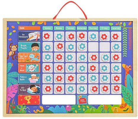 Veemoon Tableau des Récompenses Garçon et Filles Standard Tableau D’autodiscipline Suivi des Habitudes pour Tâches Ménagères Réutilisable pour Développement de L’autonomie et Organisation