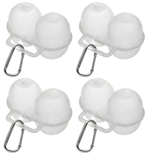 PYRUVAE 4 Pezzi Contenitore Per Uova, Porta Uova Plastica da Trasporto,Contenitori Uova Porta Uovo da Frigorifero,con moschettone,Portauova Portatile,per Frigorifero Cucina Picnic All'Aperto Eier
