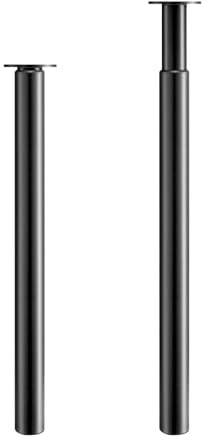 ARATERVIO Verstellbare Möbelbeine aus Edelstahl – Höhenverstellbare Tischbeine 710–1100 mm, Ø60 mm, rutschfeste Basis, Robuste und Langlebige Tischbeine für Küche (Schwarz, 2 PCS)