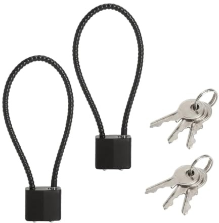 2 Unidades de Candado con Llaves, Candado de Cable, Candado de Aleación de Acero | Cerraduras, cerraduras para armarios, bicicletas, maletas, puertas, cajas de herramientas, etc