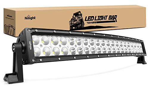 Nilight - 70015C-A LED Light Bar 22Inch 120W Curved Spot Flood Combo LED Driving Lamp Off Road Lights LED Work Light for Trucks Boat Jeep Lamp,2 Years Warranty