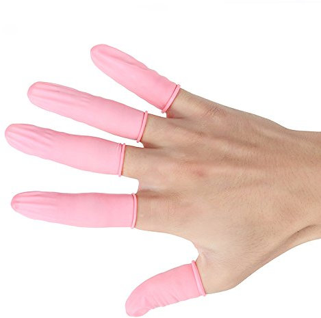 MASUNN Abeso A7214 100Pcs Durable Pink Latex Finger Cots Safety Glove Anti-Slip For Chalk Electronic
