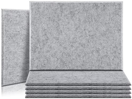 Uoisaiko Large Acoustic Panels 40cm x 30cm, 6 Pack High Density Sound Proof Padding, Self-Adhesive Soundproof Wall Panels for Studio Ceiling Home Office Acoustic Treatment