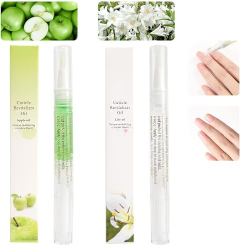 2pcs stylos à huile pour cuticules pour le soin des ongles, stylo à huile revitalisant pour cuticules avec brosse douce, huile à cuticules pour empêcher la fissuration et le séchage des ongles