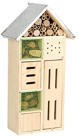 PIAOLING Accueil Maison d'insectes en Bois ， Habitat d'insectes bénéfiques, hôtel d'insectes ， Jardin d'hôtel d'insectes pour Abeilles, Papillons, coccinelles