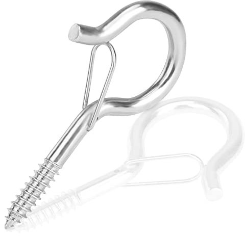 MOGADEE® 4 ganchos de rosca M8, ganchos para tornillos, ganchos de techo pesados con tornillos, ganchos de rosca con fusible, para hamacas, toldos, sillas colgantes, mecedoras, cable fijo, lámpara de