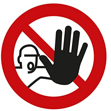 Prolac – 5 Stück Hinweisschild „Zutritt für Unbefugte verboten“ – Privatgrundstück Schilder – Betreten Verboten Schild – Schutz für Außen-und Innenbereich – Schilder Privatgrundstück – Ø 20cm