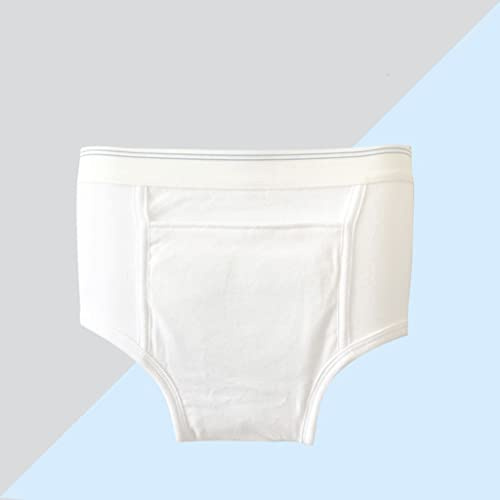 MJZYP Pannolino in Tessuto per Adulti, Impermeabile, a Prova di perdite, Mutande da Uomo per Incontinenza Riutilizzabili Pannolini di Stoffa con iIbottitura Assorbente M