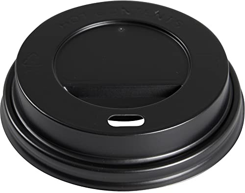 ABENA Gastro-Line Lot de 100 gobelets à café jetables en plastique pour thé, soupe et autres boissons chaudes, profitez de boissons à emporter avec facilité et évitez les déversements – Noir Ø 9 cm