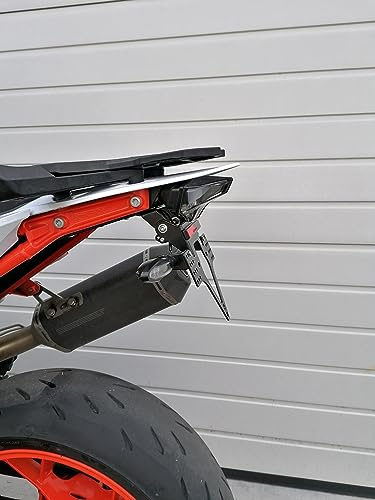 kurzer Kennzeichenhalter für KTM 890 SMT ab2023 kurzer Kennzeichenträger 890smt Supermoto GroFaTec EVO Nummernschild Träger Halter kurzes Heck Heckumbau Porta Targa kmt sm Tail Tidy