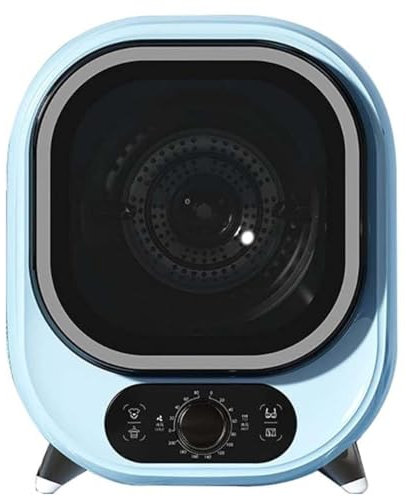 CYMYYDS Mini Ventilated Tumble Dryer, 5kg Compact Vented Condenser, Portable Clothes Spin Dryer with 0.8kg Load Capacity, 2 Temperature Settings, For Apartment & Tiny Spaces,Blue