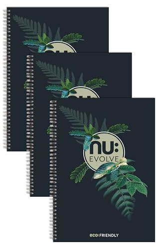NU: Notebooks - Evolve Range - Recycled Notebook - A4 Notebook - Wirebound Notebook - Stationery Notebooks - Professional Notepad - 120 Pages - Multipack of 3