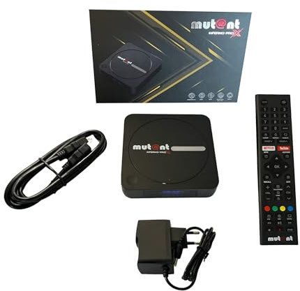 Mutant Inferno PRO X - 8K 30FPS / 4K 60FPS - HEVC - Android 11 - Dual WiFi 2,4GHz und 5GHz - Bluetooth, MicroSD-Slot, HDMI - 64GB Flash & 4GB DDR4 RAM - IPTV Receiver Streaming Box - IP-Receiver