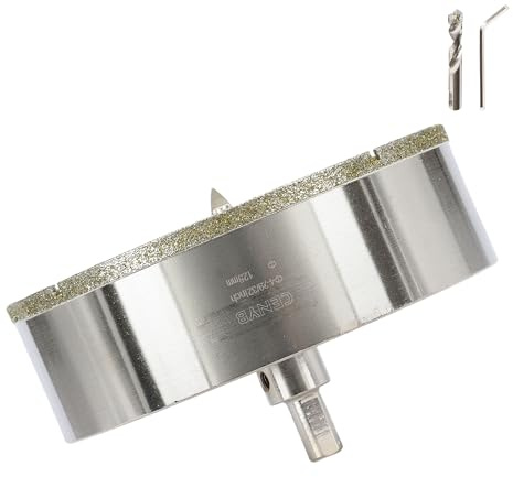4-29/32 Pouces 125mm scie cloche carrelage foret diamant carrelage avec foret de centrage – Revêtue de diamant Adaptée pour,Verre, Marbre, Porcelaine et Céramique