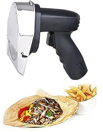 Coltello Giroscopico a Batteria, Affettatrice Elettrica Per Kebab Da Con Impugnatura Antiscivolo, Profondità Di Taglio Regolabile E Lama Staccabile, Riscaldamento Efficiente, Per Tacchino Arrosto