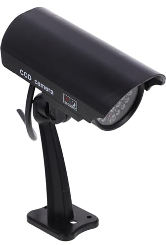 Fausse Caméra de Vidéosurveillance Noire en Abs LED Rouge Clignotante | Support Réglable, Installation Facile Vis et Support, Fonctionne 2 Piles Aaa Non Incluses