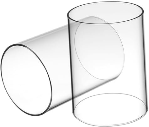 QUMIIRITY 2pcs Open Ended Glass Candle Shades Candleholder Tubes Windproof Candle Lampshades for Home Ambience