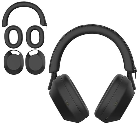 Aiivioll Schutzhülle 3-teiliges Set für Sony WH-1000XM5 Kopfhörer, Silikon Kopfhörerabdeckung Sony XM5 EarPad Cover/Ear Cover/Headband Cover | Protektoren Abdeckungen schweißfest & leicht waschbar