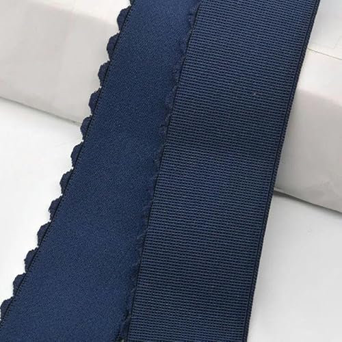 Banda elástica de color para accesorios de ropa, banda de goma para pantalones, cinturilla ensanchada para bordes laterales y banda elástica para bordes, azul marino, 40 mm, 1 m