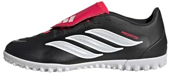adidas Unisex Predator Club Fold-Over Tongue Turf Football Shoes, Core Black/FTWR White/Lucid Red, 43 1/3 EU