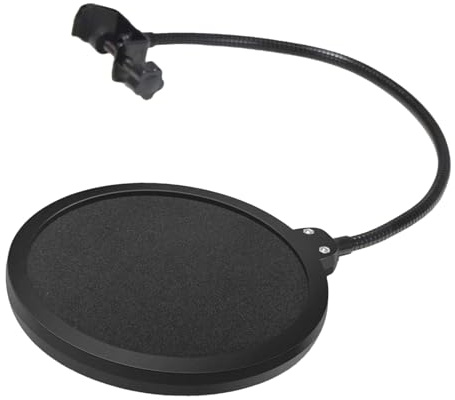 Filtro Antipop para Micrófono De Estudio Blindaje Ajustable Doble Capa con
