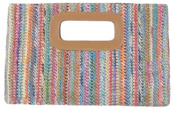 Xshelley Sac à main chic en paille pour femme avec chaîne dorée, sac à main tissé en raphia, coloré, 29 cm (L) x 5 cm (W) x 19 cm (H)