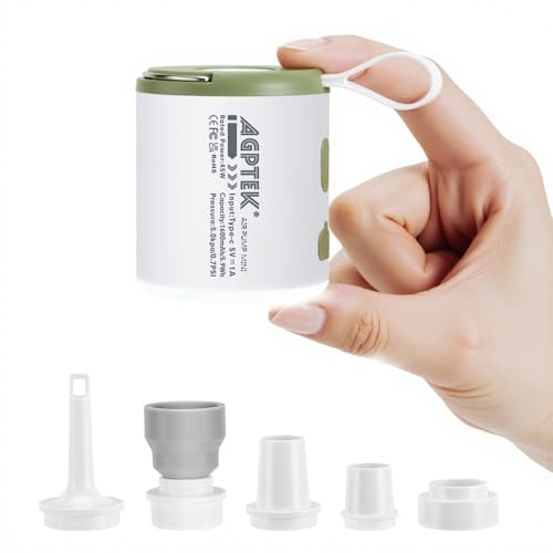 AGPTEK Bomba de Aire Portátil 5.5kPa, Inflador Recargable con LED