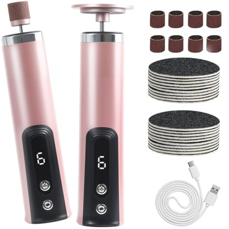 Eliminador de callos eléctrico 2 en 1 con 6 velocidades, recargable por USB, removedor de callos eléctrico para pies y cuidado de manos, dispositivo profesional para el cuidado de los pies para