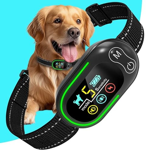 XTBCN Collier Anti-Aboiement Chien, Rechargeable et Étanche IP67, 4 Modes Son/Vibration/Choc, Sensibilité Réglable, pour Petit Moyen Grand Chien Dressage