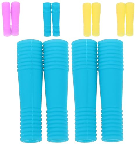 LOLIPPYY 6 Paar Silikon Griffhüllen Rutschfest für Nagelhauttrimmer und Nagelhautscheren Lang mit Schutz für Maniküre und Pediküre Griffschutz für Nagelpflege Zufällige Farbe