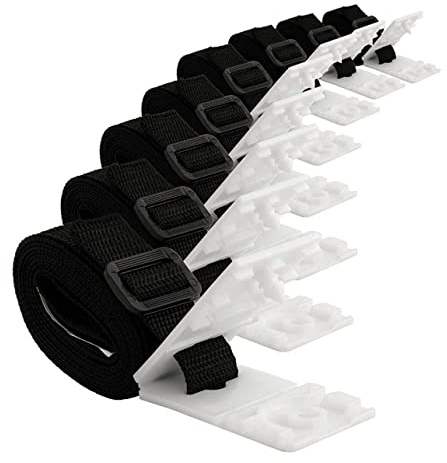 BCOATH Kit de Sangles pour Enrouleur de Bâche de Piscine Fixation Résistante et Installation Facile Kit Complet pour Maintien Sécurisé