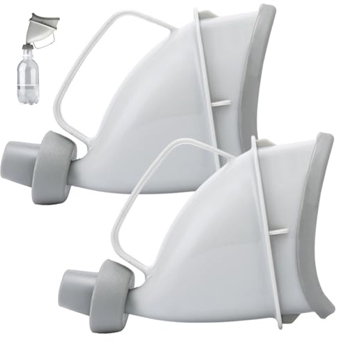 2Pcs Portable Urinal for Men, Safe Emergency Women Male Urine Bottle, Spill Proof Reusable Pee Urine Bottle for Camping Travel Traffic