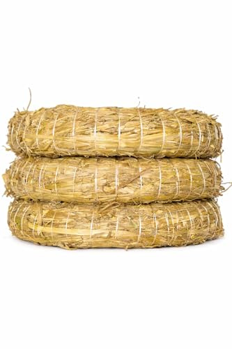 Strohkranz/Strohrömer 20 cm – 3er Set | Natur Strohkränze Ø 20 cm x 3 cm | Kränze zum Basteln, Dekorieren & Selbermachen | Weihnachtskranz, Türkranz, Tischdeko, DIY Kranz