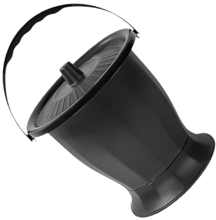 IMIKEYA Pot de Chambre Portable Adulte en Polypropylène Couvercle Noir Urinoir Pratique et Léger Bassin de Lit Stable pour Usage et Voyage