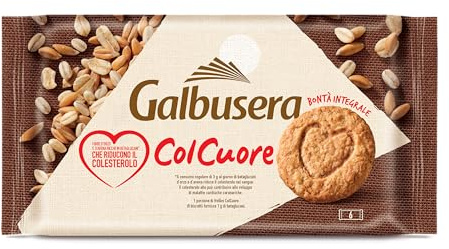 Galbusera Col Cuore, Galletas de Mantequilla 100% Integrales, Ricas en Fibra, 9x300 g