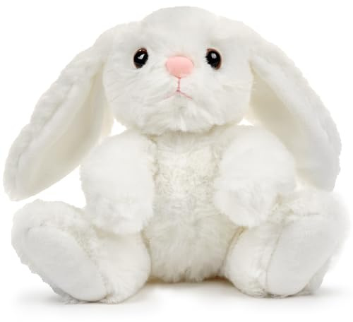 Bearington Lil' Whisker Easter Bunny Stuffed Animal - 6 White Easter Stuffed Animals for Everyday Cuddles and Playtime - Adorable Bunny Rabbit Plush Gift for Babies, Toddlers, and Kids