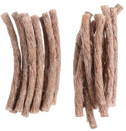 20pcs Natural Fire Starter Rope Natural Fire Starting Hemp Wax Infused Braided Cord Camping Gear Fire Starter Kit for Outdoor Camping Hiking