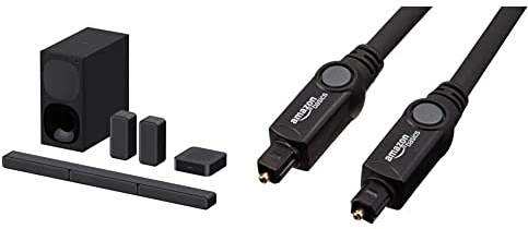 Sony Ht-S40R - Barra De Sonido 5.1, Negro + Amazon Basics - Cable Óptico De Audio Digital Toslink